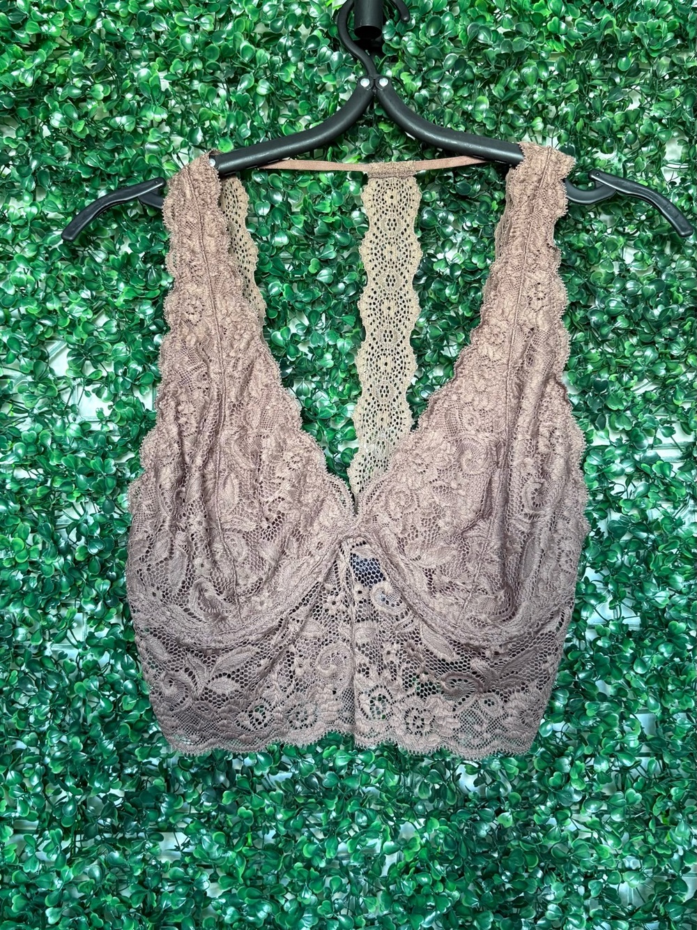 Daytrip Taupe Lace V-Neck Bralette